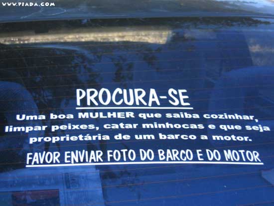 Procura mulher e barco