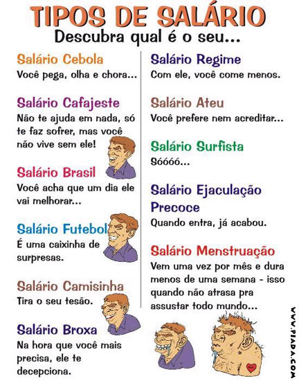 Tipos de salÃ¡rio